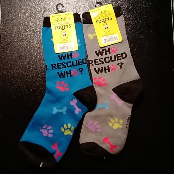 Who Rescued Who? FOOZYS Socks 8/$30 Mix & Match - Picture 2 of 3